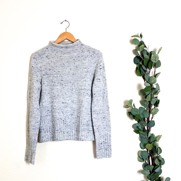 Madewell Sweaters - Madewell Sz L Gray/Navy Knit Mock Turtle Neck
